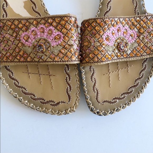 Coconut Matisse Halle embroidered beaded slides 9 - Picture 3 of 10